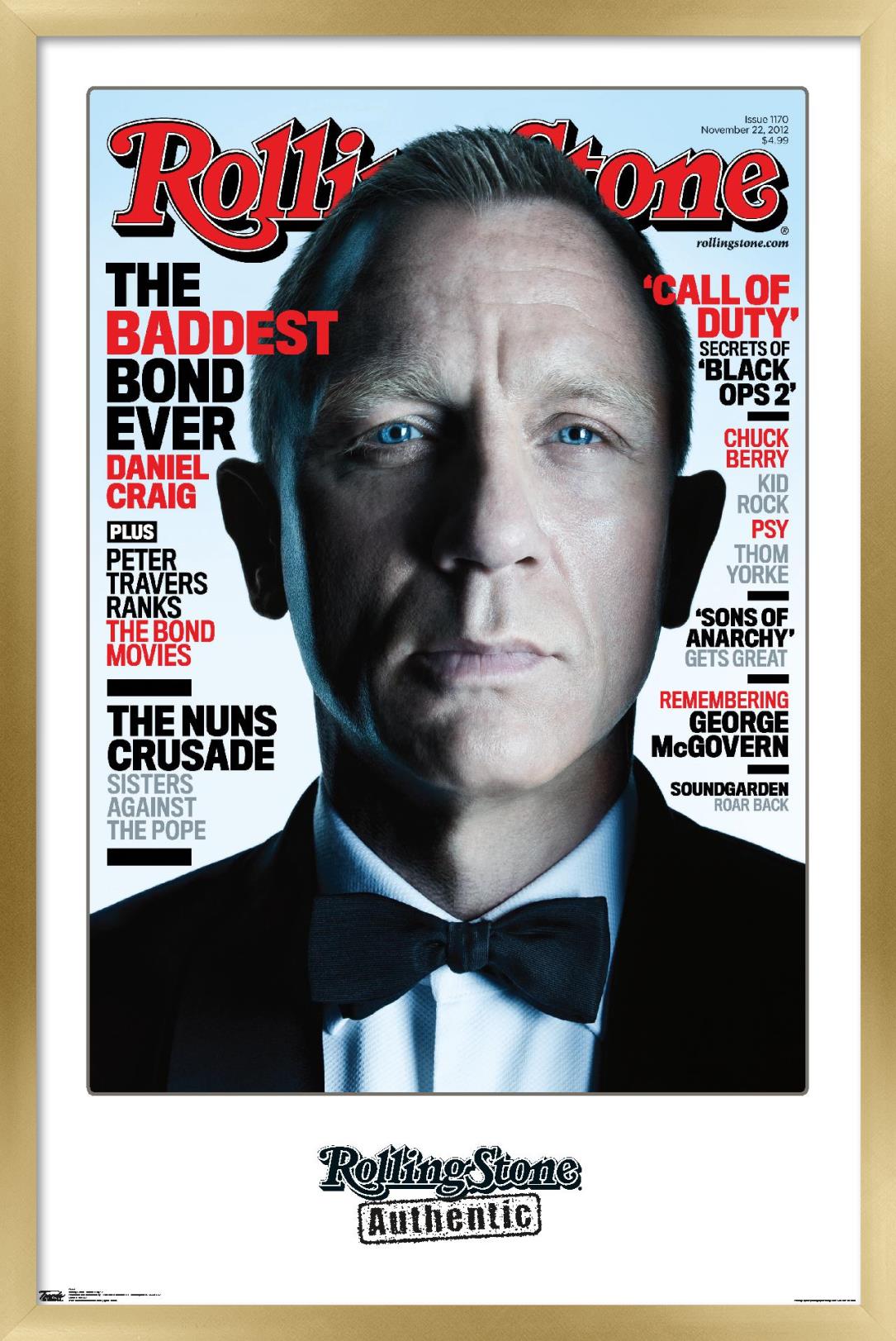Rolling Stone Magazine - Daniel Craig 12 Wall Poster, 22.375" x 34", Framed - image 1 of 5