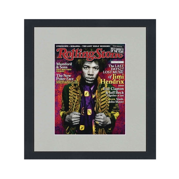 Rolling Stone Magazine Frame (pub.1980-2008 and 7/18-Current) - Acrylic, Backing, Gray Mat - Fits