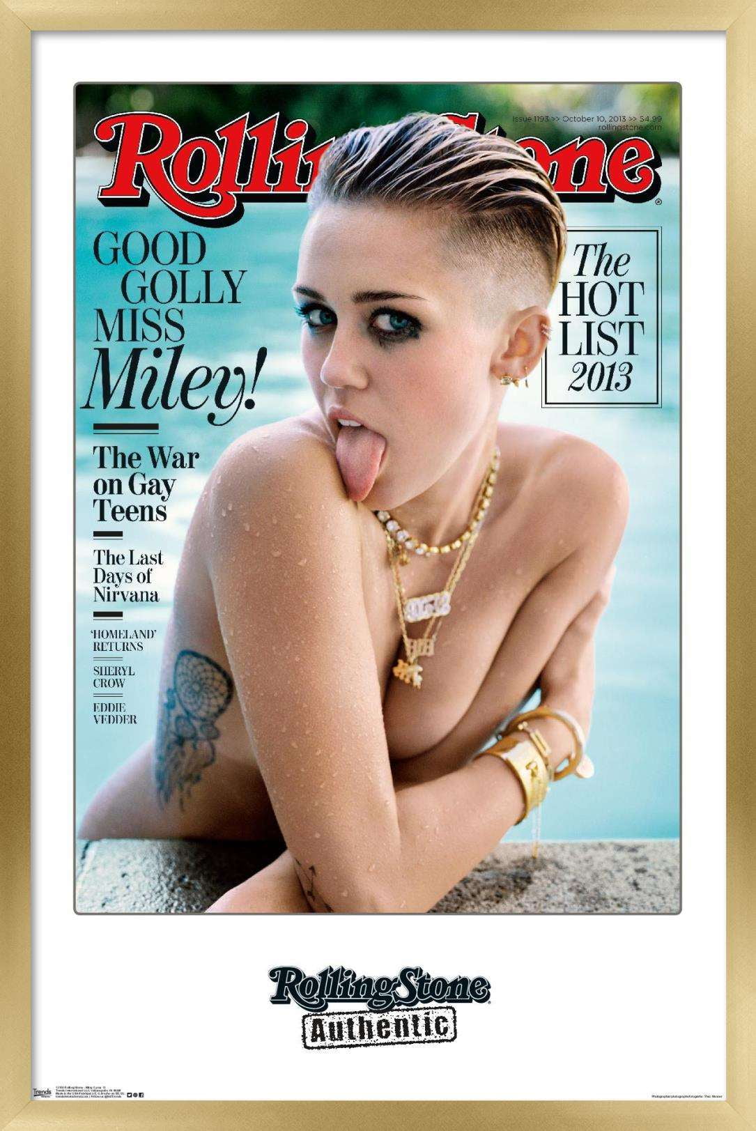 Rolling Stone Magazine - Miley Cyrus 13 Wall Poster, 14.725" x 22.375", Framed