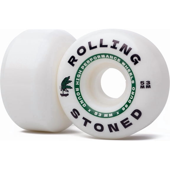 Rolling Stoned Skateboard Wheel Set - High Performance Skateboard Wheels, 99a, 53mm