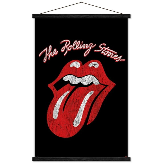 Rolling Stones - Classic Logo Wall Poster with Wooden Magnetic Frame, 22.375" x 34"