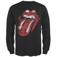 thumbnail image 1 of Rolling Stones - Distressed Tongue Black Long Sleeve T-Shirt, 1 of 1