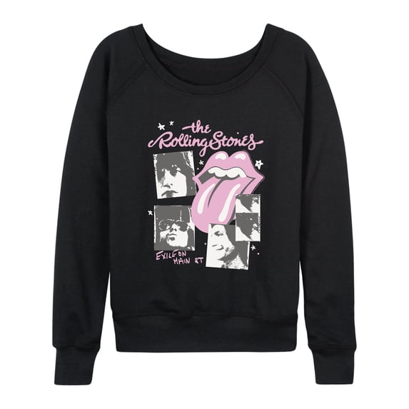 Rolling Stones - Doodles On Main - Women's French Terry Long Sleeve Pullover