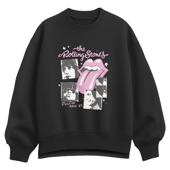 Rolling Stones - Doodles On Main - Women's Oversized Fleece Crew Sweatshirt
