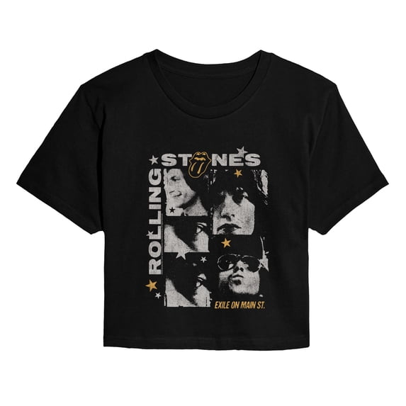Rolling Stones - Exile Stars - Juniors Cropped Graphic T-Shirt