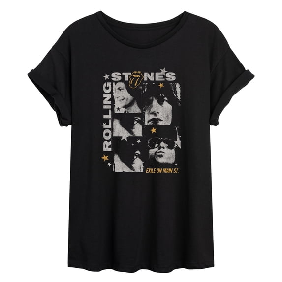 Rolling Stones - Exile Stars - Juniors Oversized Graphic T-Shirt