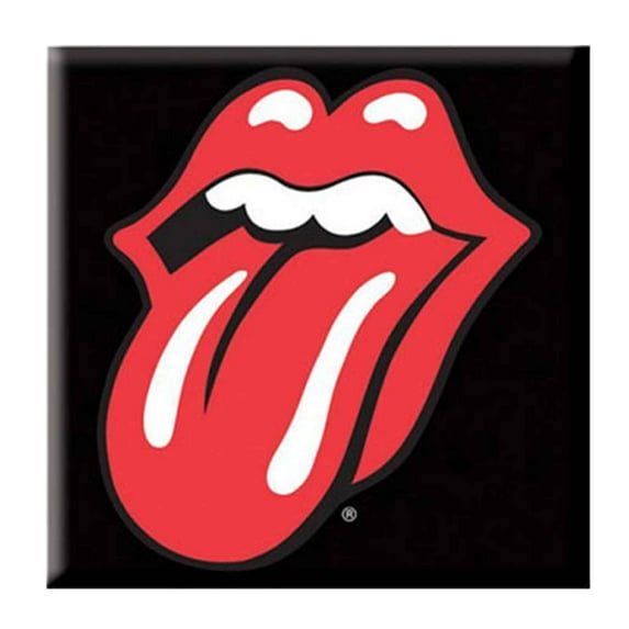 Rolling Stones Fridge Magnet Classic Tongue Band Logo Official Black 5 x 5 cm