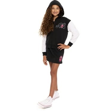 Rolling Stones Girls Graphic Full Zip Hooded Sweatshirt, Sizes 4-16