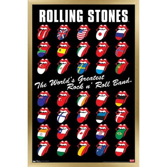 Rolling Stones - Grid Wall Poster, 14.725" x 22.375", Framed