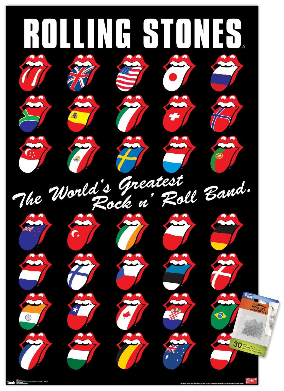 Rolling Stones - Grid Wall Poster with Push Pins, 22.375" x 34"