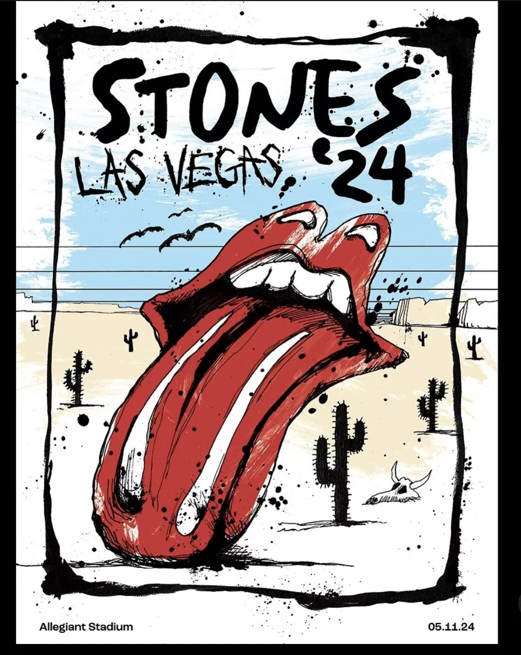 Rolling Stones Las Vegas 5/11 Hackney Diamonds 👅Official Tour Poster