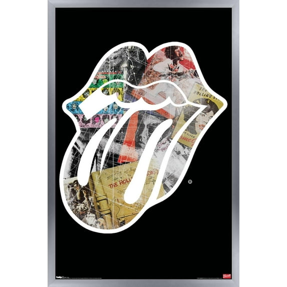 Rolling Stones - Logo Wall Poster, 14.725" x 22.375", Framed