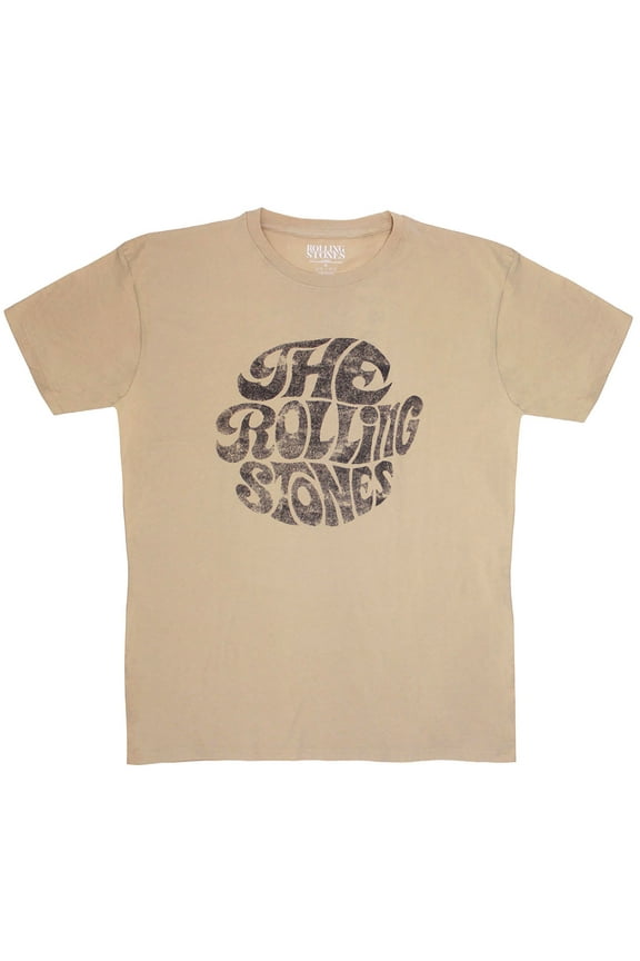 The Rolling Stones Men's Vintage 1970s Logo T-Shirt Sand X-Large