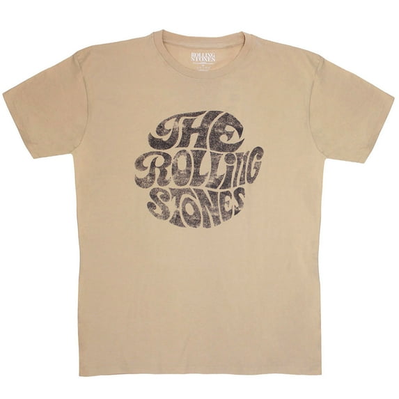 The Rolling Stones Men's Vintage 1970s Logo T-Shirt Sand X-Large