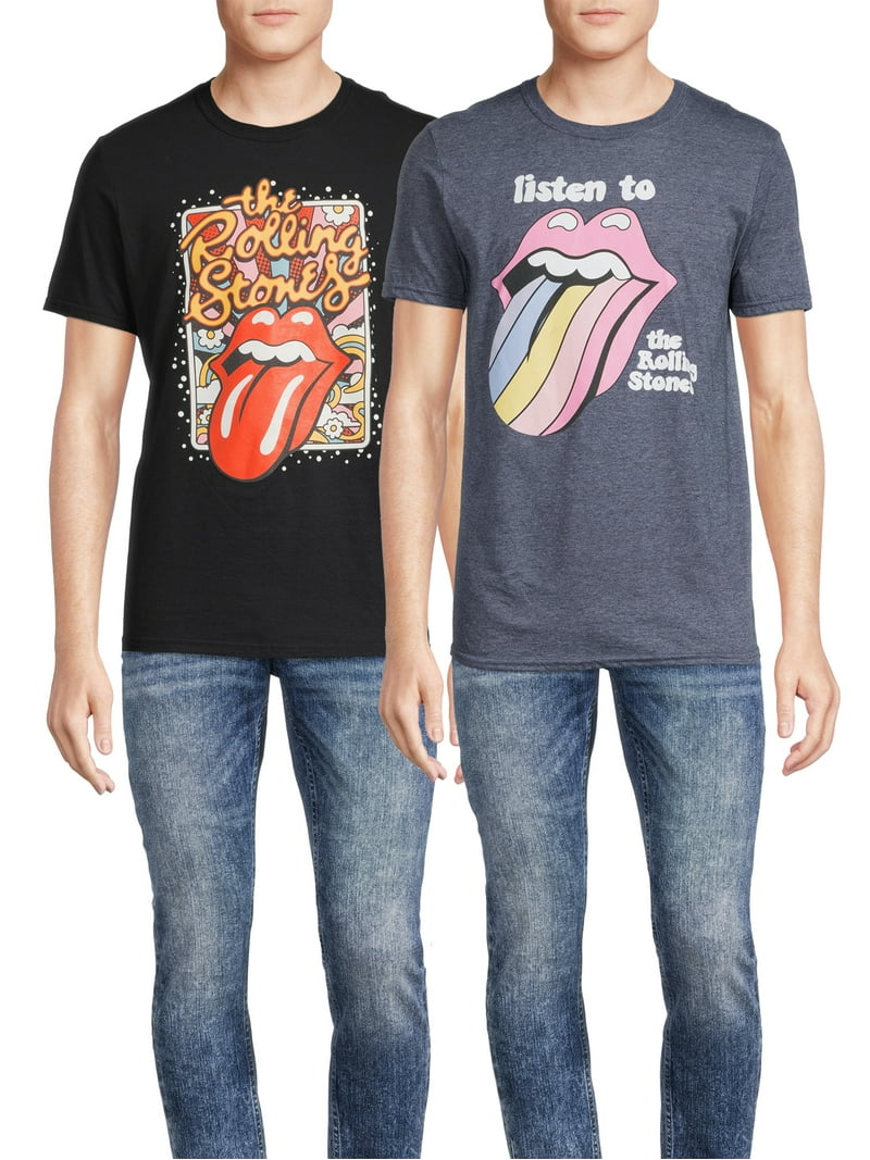 Rolling Stones Men's Band Graphic T-Shirts with Short Sleeves, 2