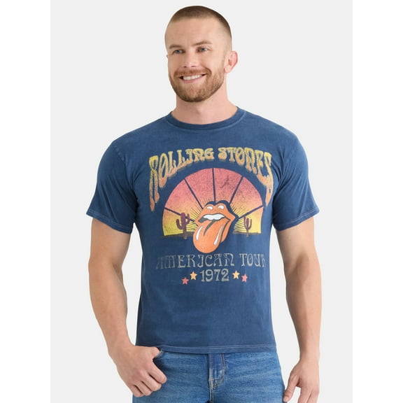 Rolling Stones Men's and Big Men's Graphic Cotton Band Tee with Short Sleeves, Sizes S-3XL