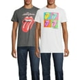 thumbnail image 1 of Rolling Stones Men's & Big Men's Icon and Pop Art Graphic T-shirts, 2-Pack, Sizes S-3XL, 1 of 7
