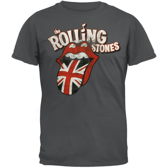 Rolling Stones Men's Distressed UK Tongue Soft Short Sleeve T Shirt