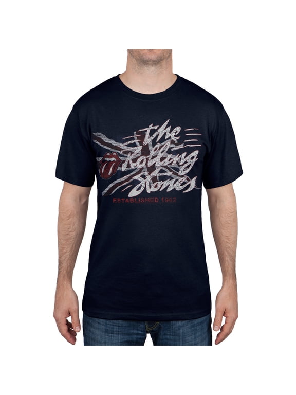 Rolling Stones Men's Established 1962 Navy Short Sleeve T Shirt