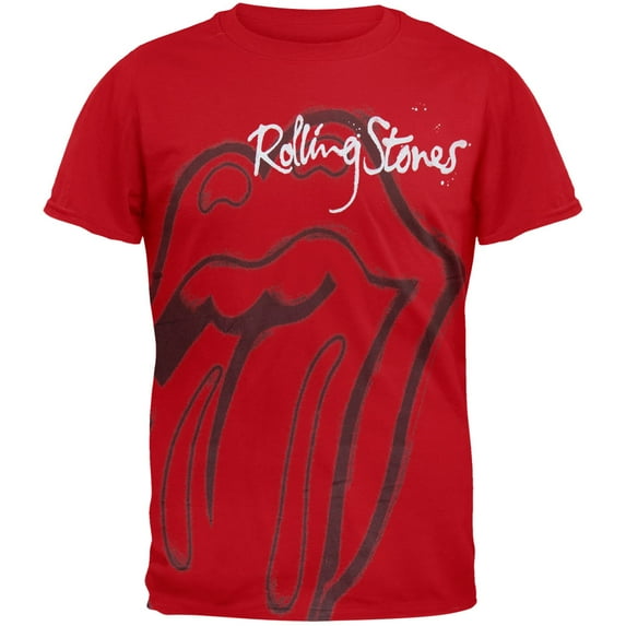 Rolling Stones Men's Large Spraypaint Tongue Short Sleeve T Shirt
