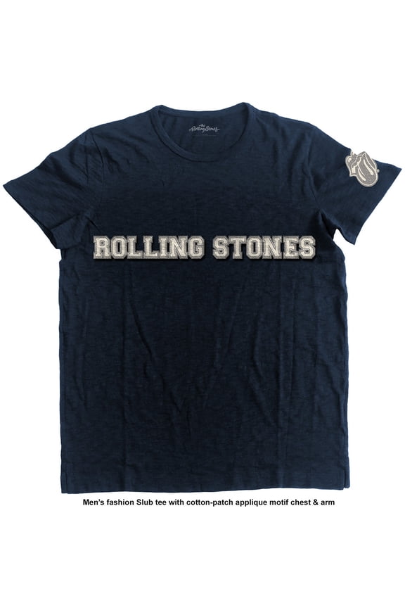 Rolling Stones Men's Logo & Tongue Vintage T-shirt X-Large Navy