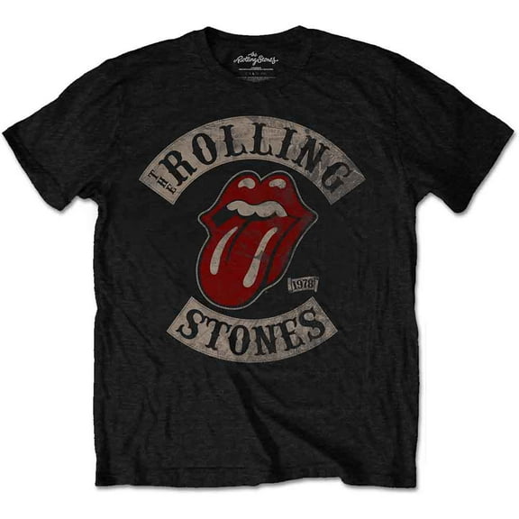 Rolling Stones Men's Tour 78 T-Shirt Black Large | Officially Licensed Merchandise