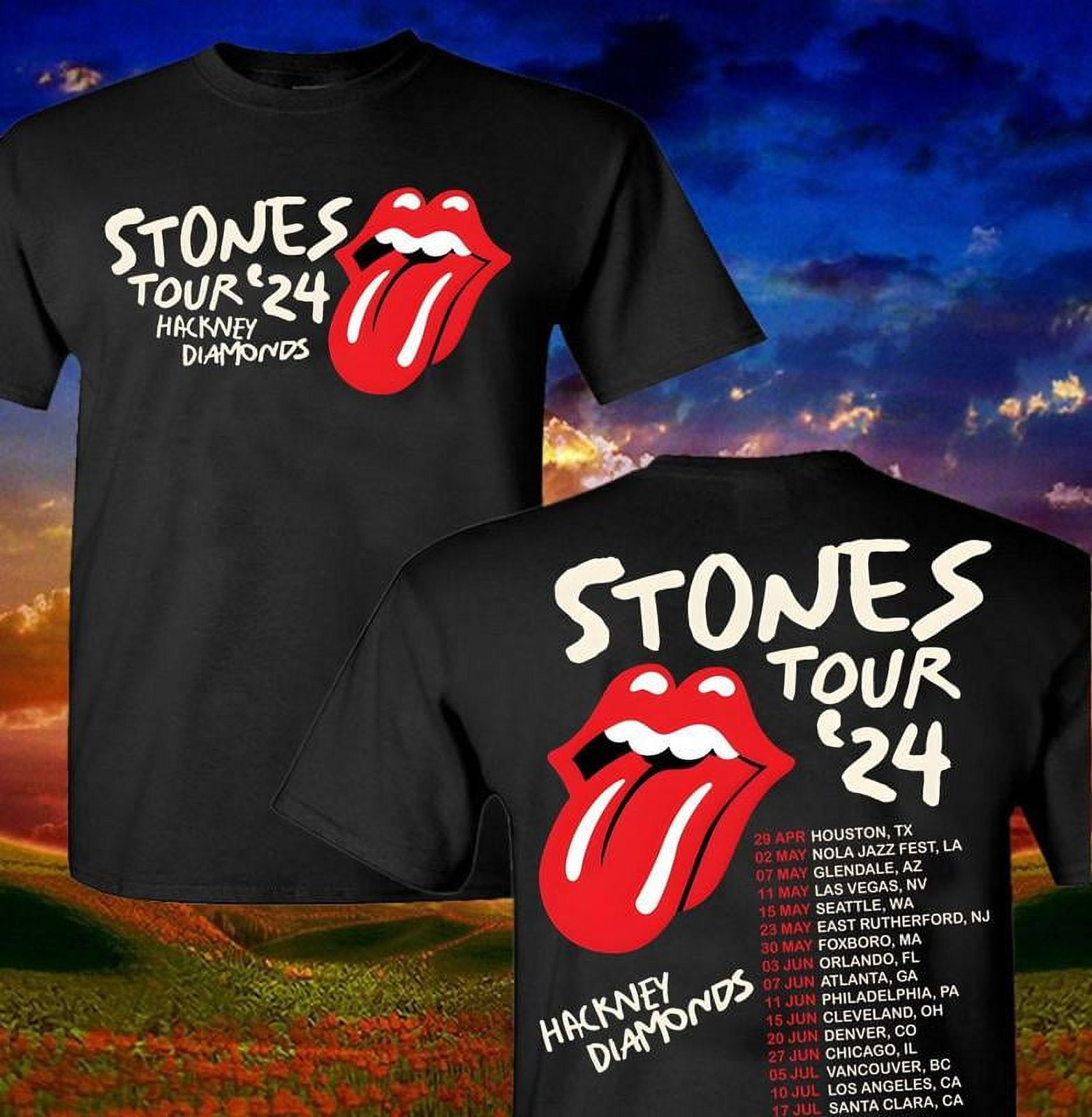 Rolling Stones Music T World Tour 2024 Tour Unisex Comfort Tee T Shirt, Color Sport Grey, Size