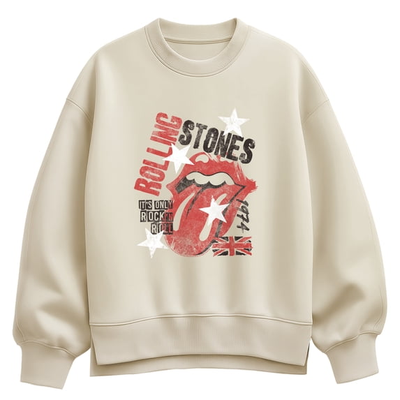 Rolling Stones - Only Rock Roll - Women's Oversized Fleece Crew Sweatshirt