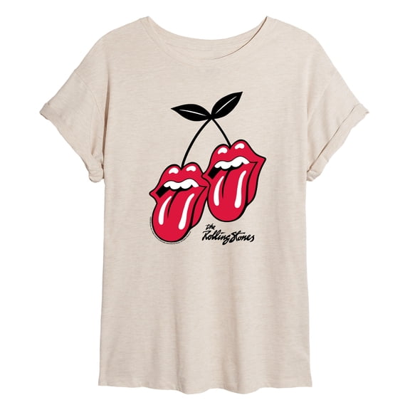 Rolling Stones - RS Cherry Logo - Women's Oversized Graphic T-Shirt
