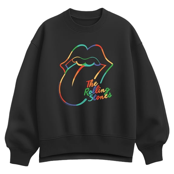 Rolling Stones - RS Logo Rainbow - Women's Oversized Fleece Crew Sweatshirt