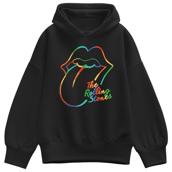 Rolling Stones - RS Logo Rainbow - Women's Oversized Fleece Hoodie Sweatshirt