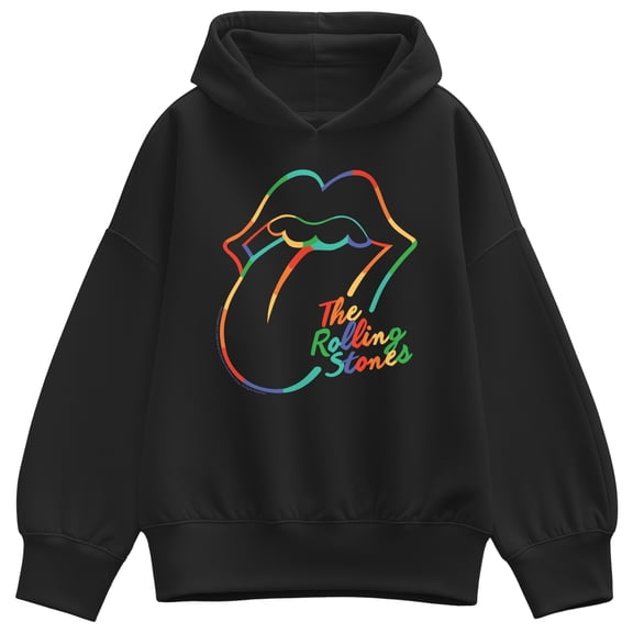 Rolling Stones - RS Logo Rainbow - Women's Oversized Fleece Hoodie Sweatshirt