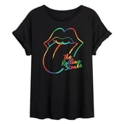 Rolling Stones - RS Logo Rainbow Womens Relaxed Fit T-Shirt
