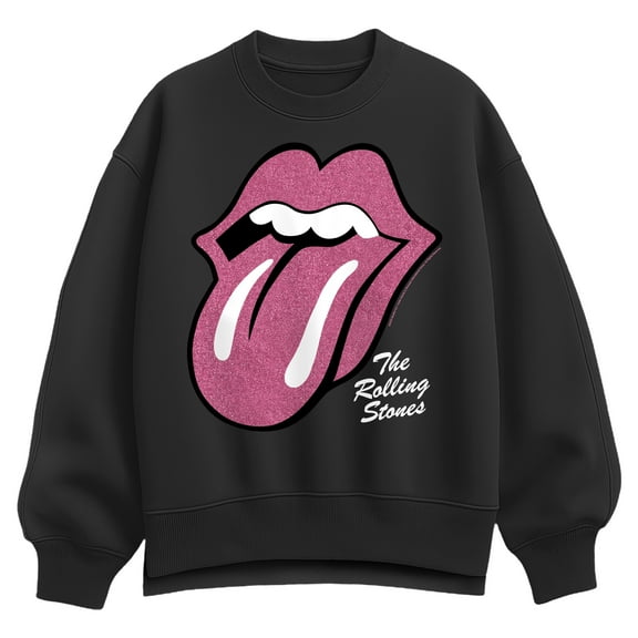 Rolling Stones - RS Pink Glitter - Women's Oversized Fleece Crew Sweatshirt