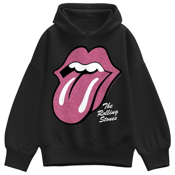 Rolling Stones - RS Pink Glitter - Women's Oversized Fleece Hoodie Sweatshirt