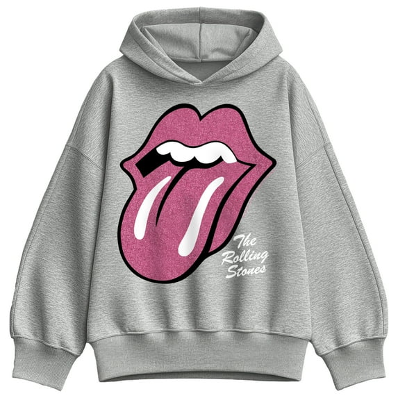 Rolling Stones - RS Pink Glitter - Women's Oversized Fleece Hoodie Sweatshirt