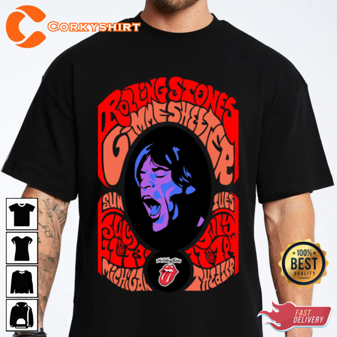 Rolling Stones Rock Legends Mick Jagger Classic Rock Icons Unisex T