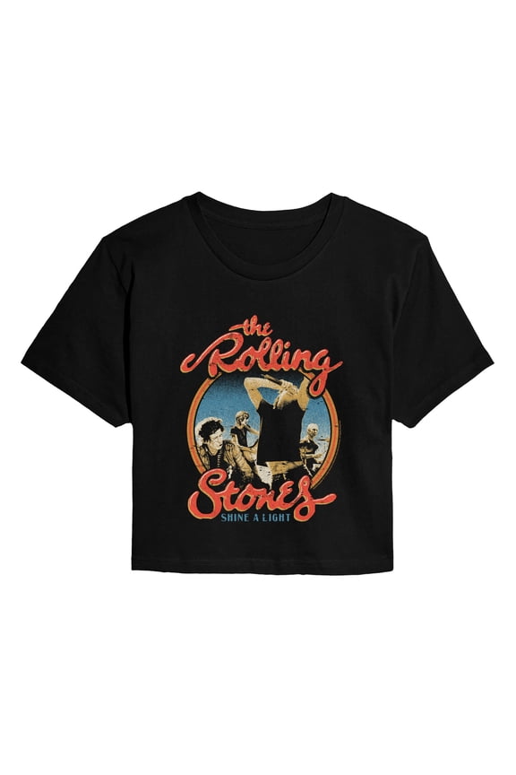 Rolling Stones - Shine Light - Juniors Cropped Graphic T-Shirt