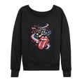 thumbnail image 1 of Rolling Stones - Stars Women's Lightweight French Terry Wide Neck Long Sleeve Graphic Shirt, 1 of 4