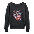 thumbnail image 1 of Rolling Stones - Stars Women's Lightweight French Terry Wide Neck Long Sleeve Graphic Shirt, 1 of 4