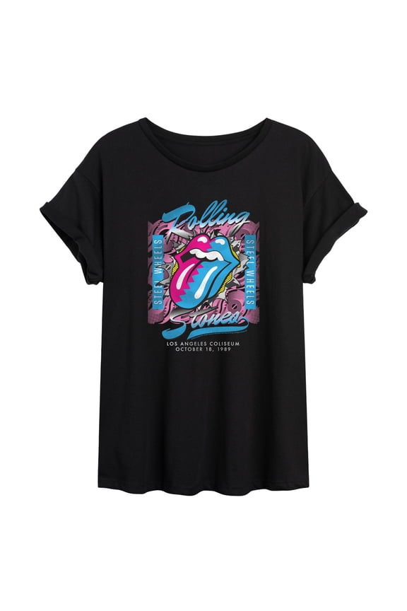 Rolling Stones - Steel Wheels Tour - Juniors Oversized Graphic T-Shirt