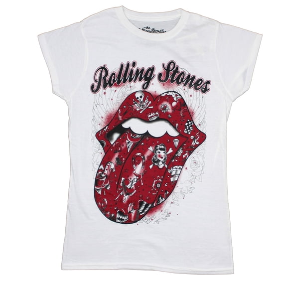Rolling Stones Tattoo Flash Girls Jr Large White