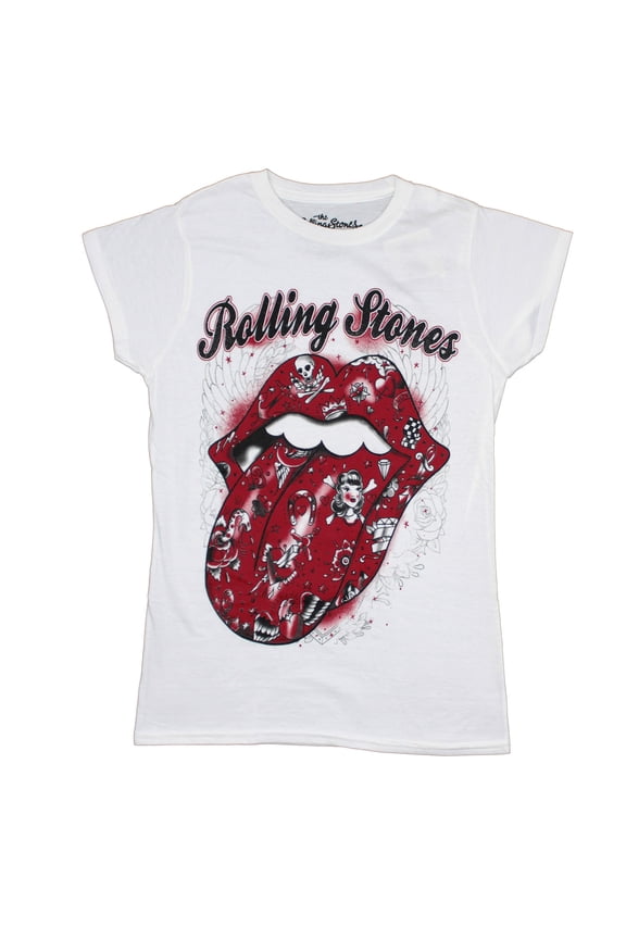 Rolling Stones Tattoo Flash Girls Jr Large White