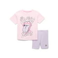 thumbnail image 1 of Rolling Stones Toddler Girl Graphic Tee and Bike Shorts Set, 2-Piece, Sizes 12M-5T, 1 of 11