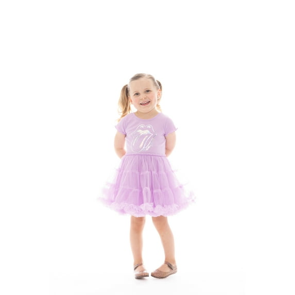Rolling Stones Toddler Girl Iridescent Graphic Tiered Tutu Dress, Sizes 12M- 5T