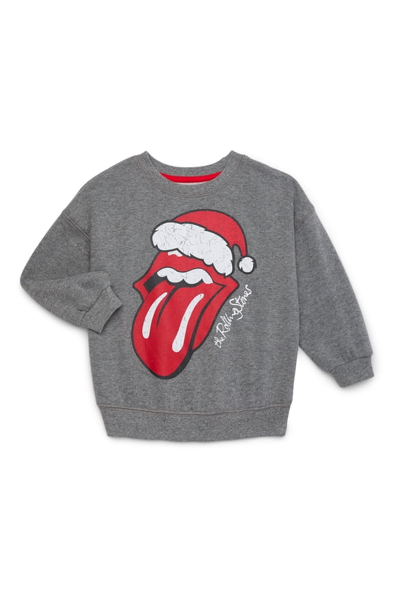 Rolling Stones Toddler Girls Holiday Crewneck Sweatshirt, Sizes 12M-5T