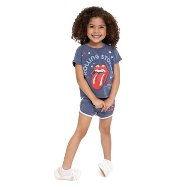 Rolling Stones Toddler Girls T-Shirt and Shorts Set, 2-Piece, Sizes 2T-5T