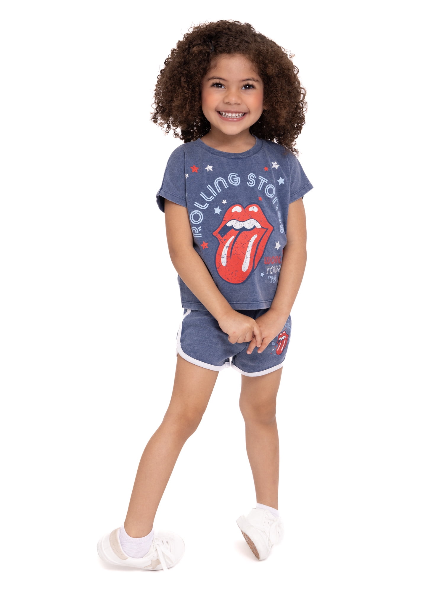 Rolling Stones Toddler Girls T-Shirt and Shorts Set, 2-Piece, Sizes 2T-5T