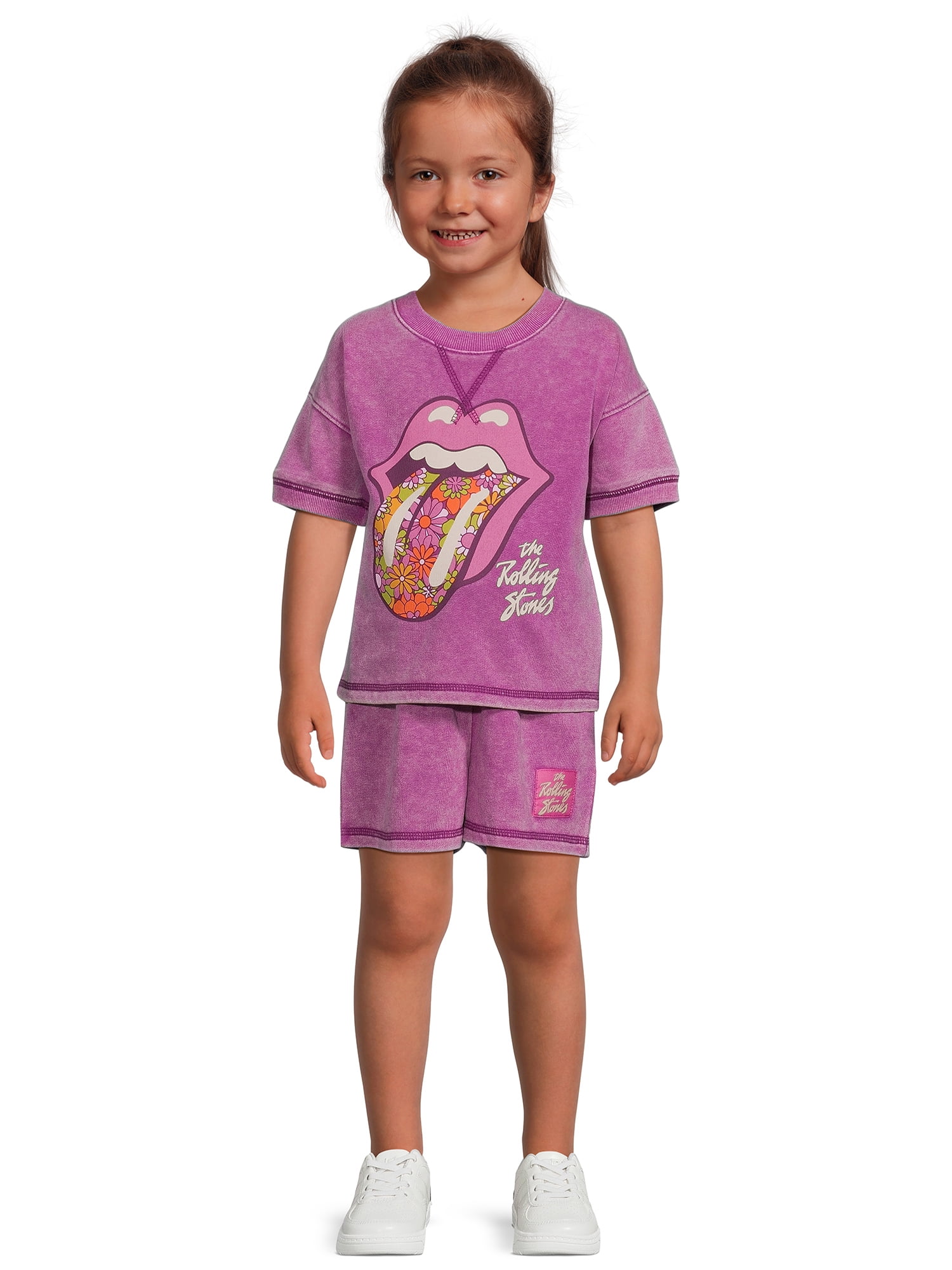Rolling Stones Toddler Girls Tee and Shorts Set, 2-Piece, Sizes 12M-5T