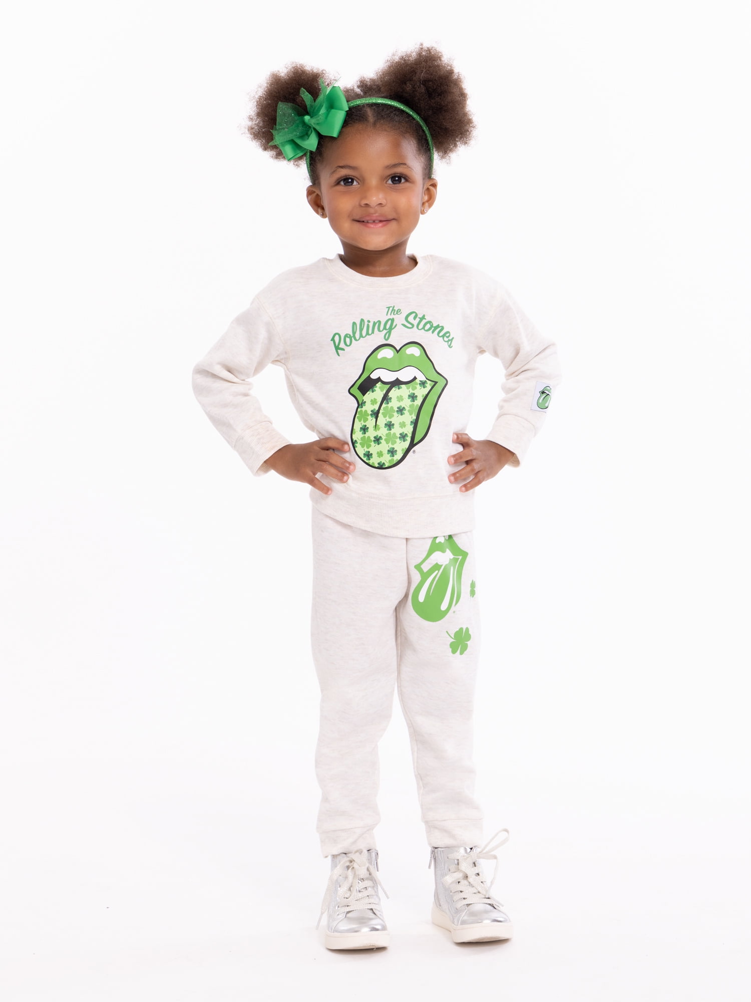 Rolling Stones Toddlers' St. Patrick's Day Graphic Sweatshirt and Jogger Pants Set, 2-Piece, Sizes 12M - 5T